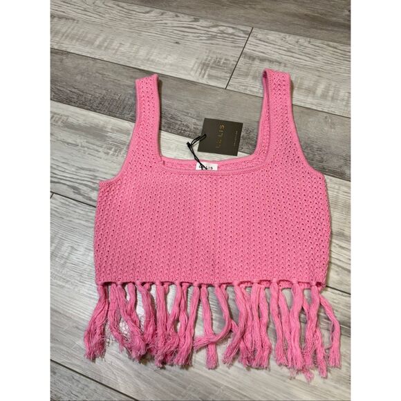 Le Lis Pink Fringe Sleeveless Crop Top and Mini Skirt Size S - Picture 8 of 12